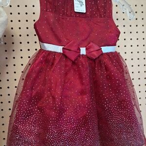 Jona Michelle Sparkling Burgundy Dress with Bow